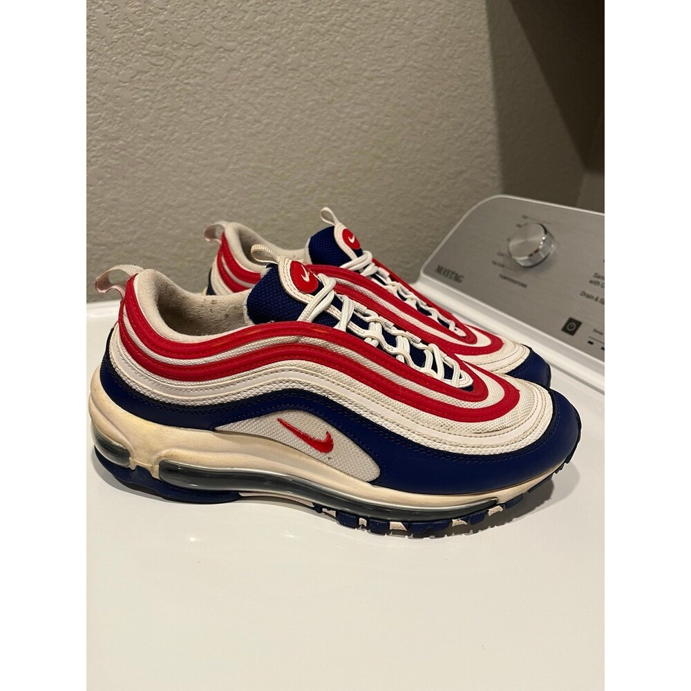Nike Air Max 97 Red White Blue Athletic Shoes size 7Y No Box